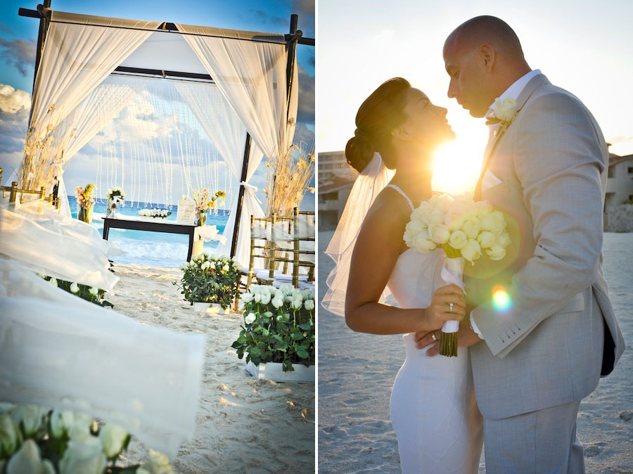 le blanc spa resort hotel wedding sunset wedding