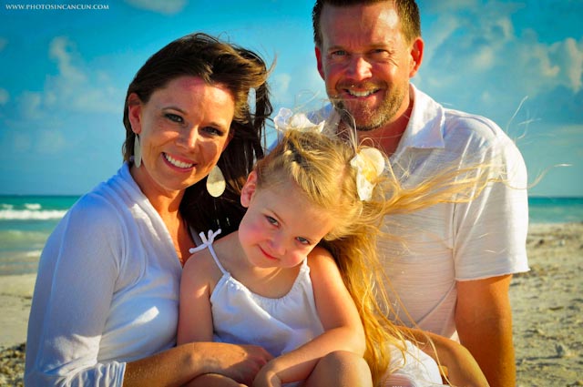 a family on the beach
