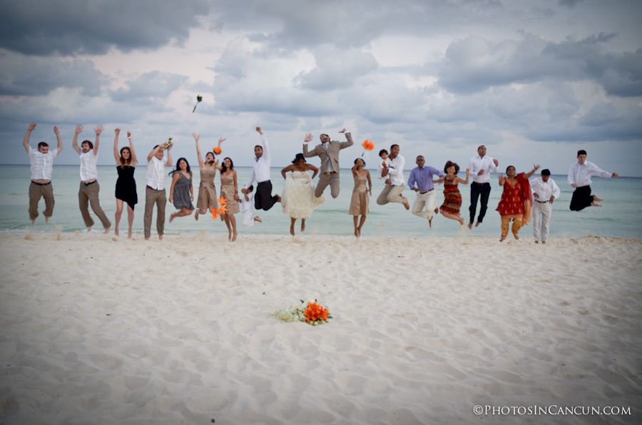 wedding jump photo mayan wedding photographer photos in cancun