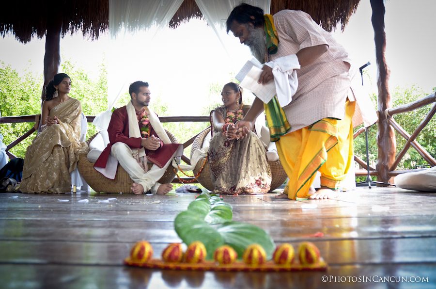 hindu mexico wedding blessing from the priest