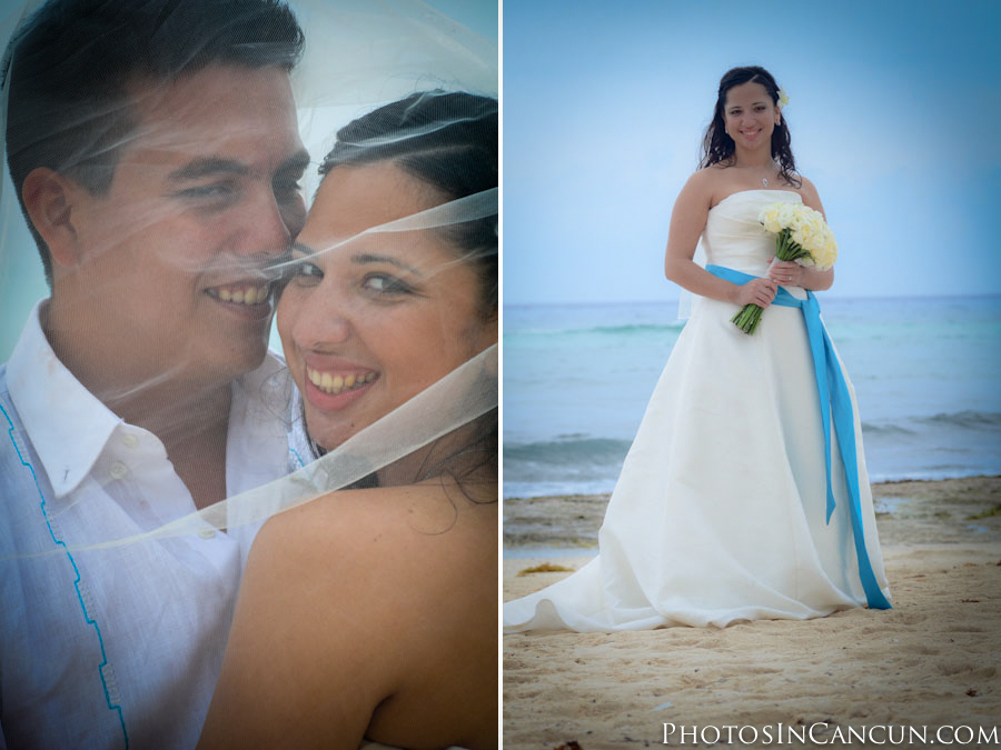 Beach Wedding photos Puerto Morelos Mexico