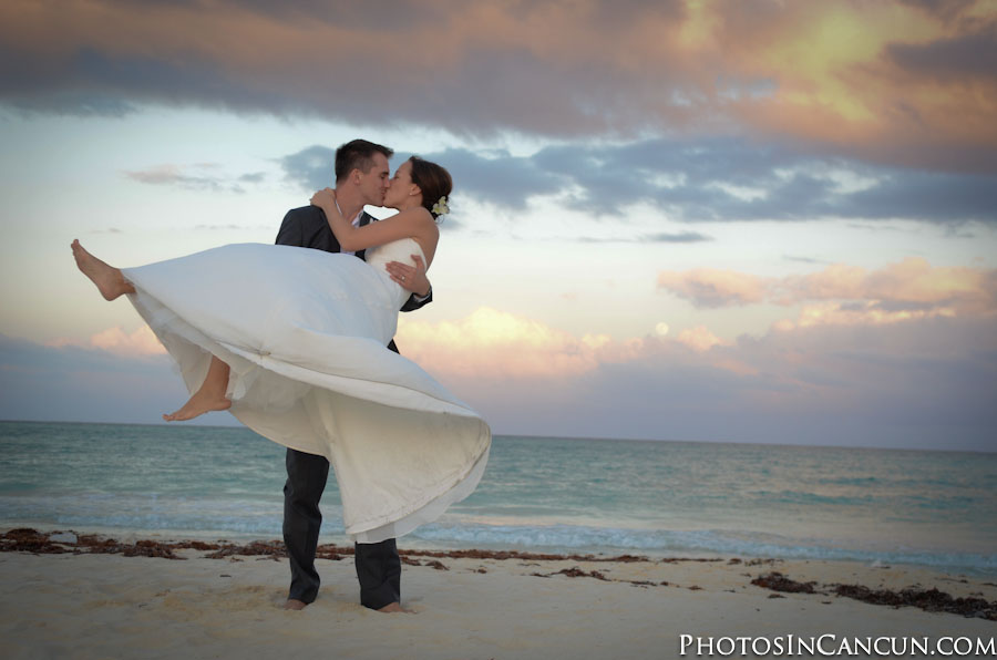 https://www.photosincancun.com/ Secrets Maroma Sunset Beach Wedding Photos
