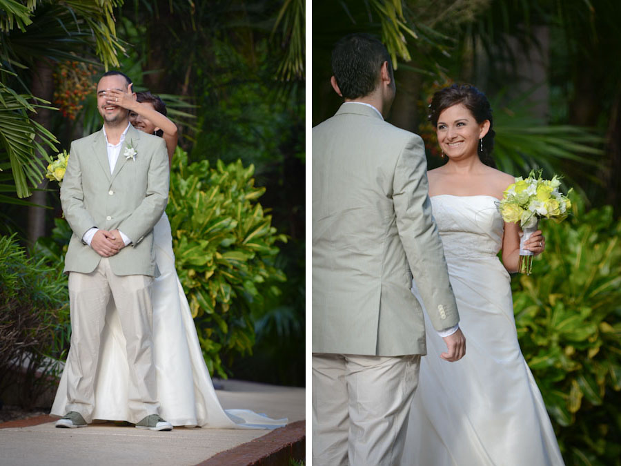 1st look Wedding photos 1st Look Session Grand Palladium Mexico www.photosincancun.com