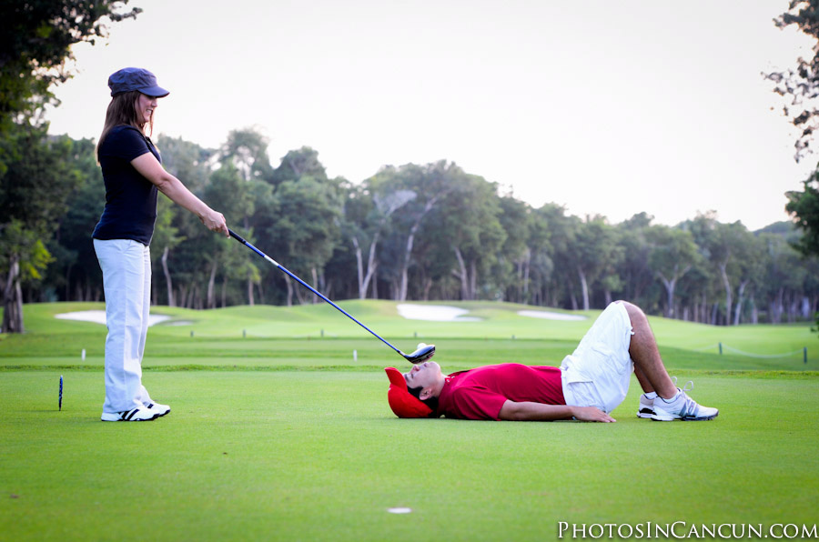 https://www.photosincancun.com/ Engagement Photos Gran Bahia Principe golf Course