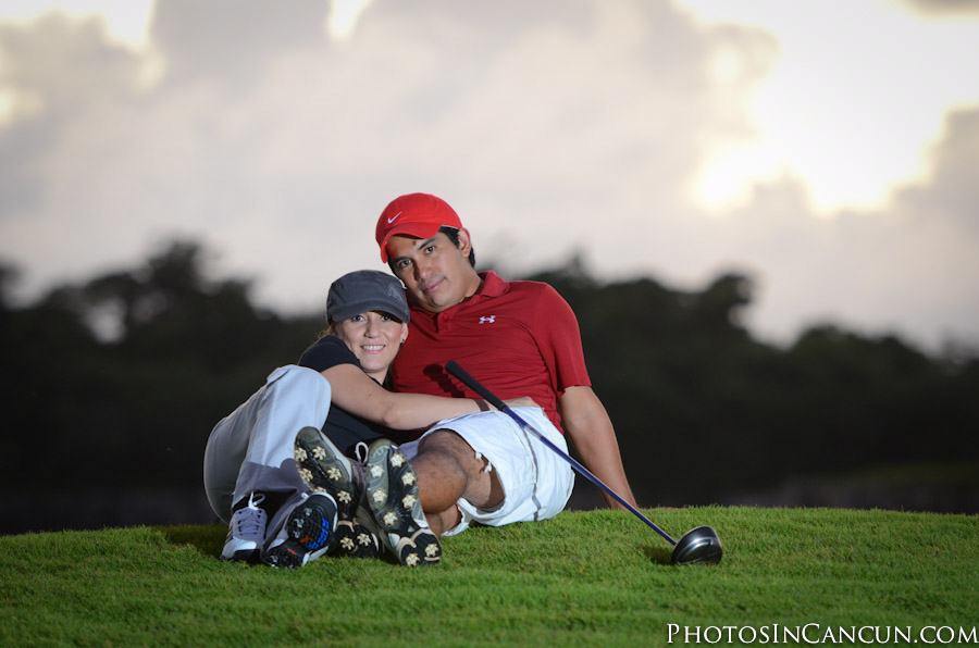 https://www.photosincancun.com/ Engagement Photos Gran Bahia Principe golf Course