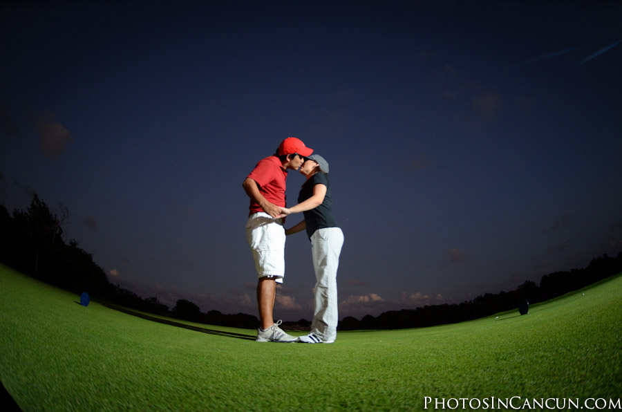 https://www.photosincancun.com/ Engagement Photos Gran Bahia Principe golf Course