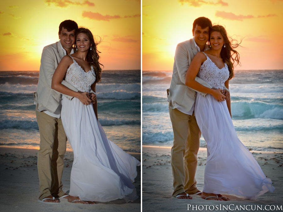 https://www.photosincancun.com/ Photos In Cancun - Sunrise Bridal Session - Underwater Trash The Dress
