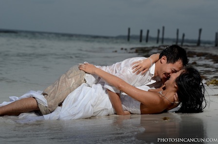 Maroma Beach Wash The Dress at Sunset in Mexico