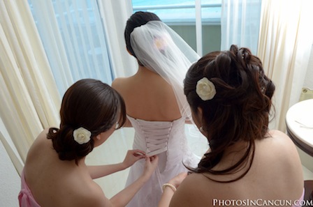 Intimate Friends Only Wedding Getting Ready Together