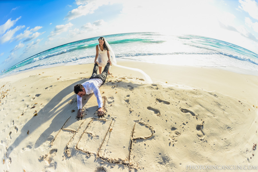 Sunrise Cancun Beach Wedding Photos post image