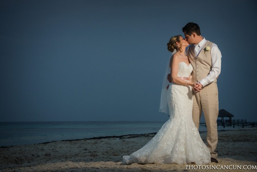 Bride + Groom Portraits at the Beach of Grand Sunset Princess