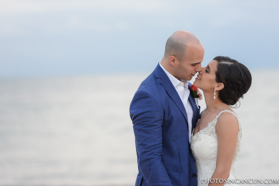 Now Sapphire Bride and Groom Beach Wedding Portriats