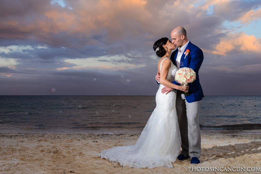 Now Sapphire Bride and Groom Beach Wedding Portriats