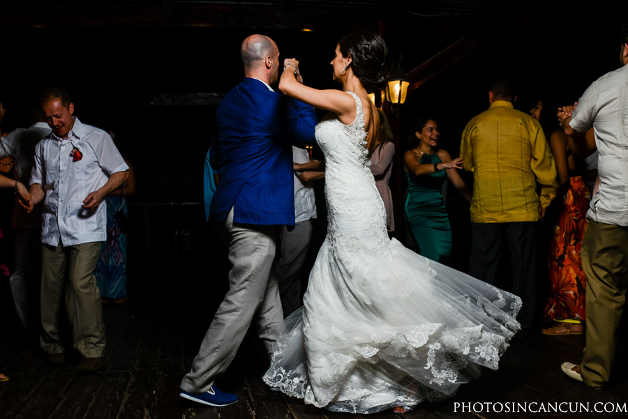 Tequila Terrace beach wedding reception at the Now Sapphire in Peurto Morelos