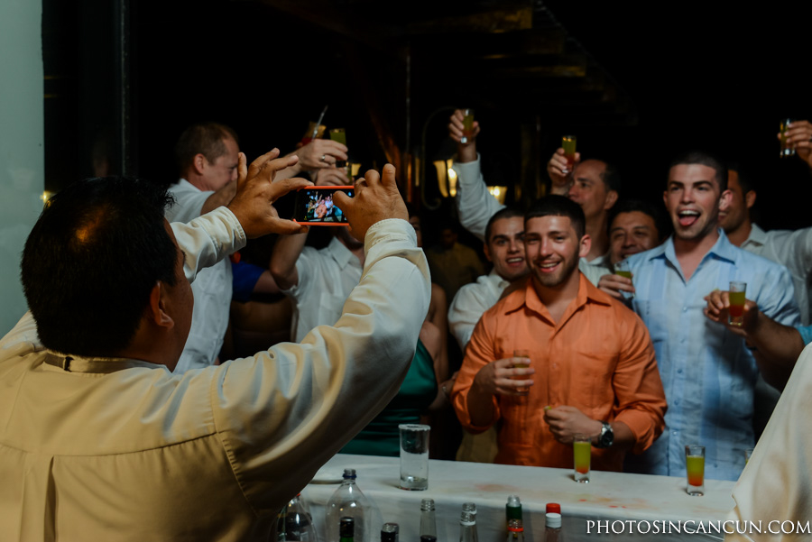 Tequila Terrace beach wedding reception at the Now Sapphire in Peurto Morelos