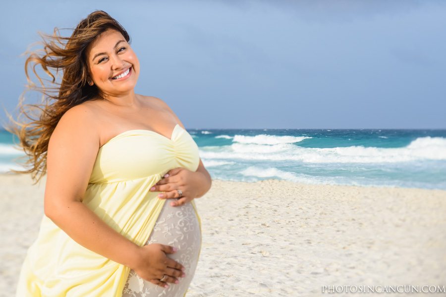 Cancun Maternity Photo Session at the Beach of your Hotel